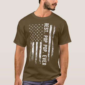 Camiseta Mens Best Pop Pop Nunca - Presente De Bandeira Ame