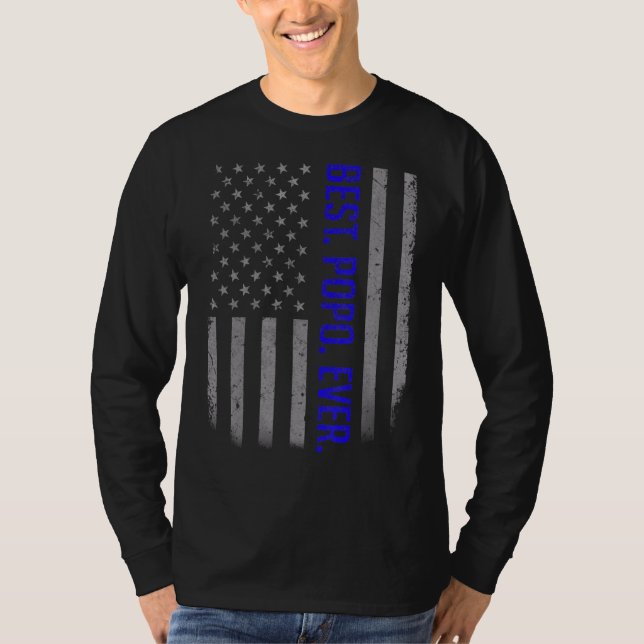 Camiseta Mens Best Popo Alguma Vez Nos Eua Bandeira America (Frente)