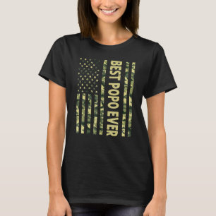 Camiseta Mens Best Popo Alguma Vez Nos Eua Flag Avô Fath