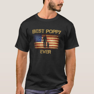 Camiseta Mens Best Poppy Ever Vintage EUA Flag Gra