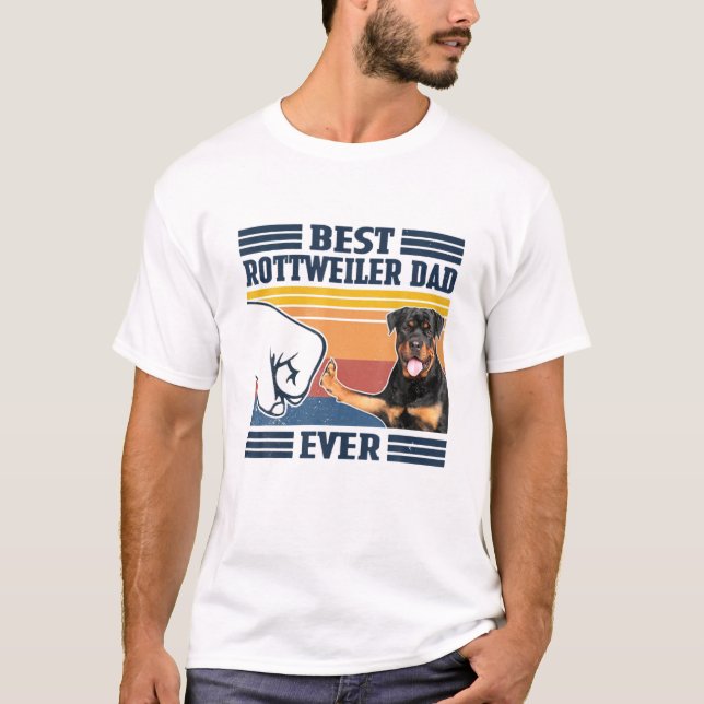 Camiseta Mens Best Rottweiler Dad Ever Funny Dog Lover Fath (Frente)