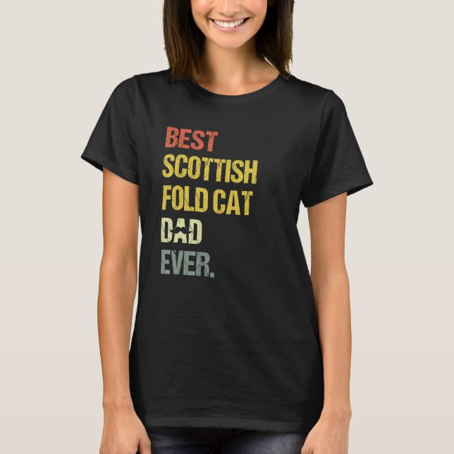 Camiseta Mens Best Scottish Fold Cat Pai (Frente)