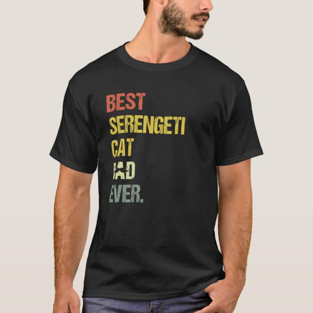 Camiseta Mens Best Serengeti Cat Dad  Cat (Frente)