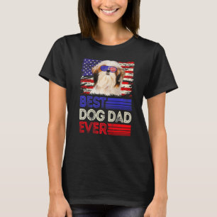 Camiseta Mens Best Shih Tzu Pai Ever American Flag Patrioti