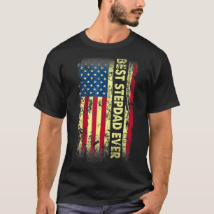 Camiseta Mens Best Stepdad Alguma Vez Dia de os pais Americ