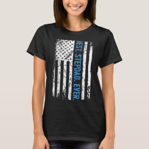 Camiseta Mens Best Stepdad Alguma Vez Nos Eua Bandeira Amer