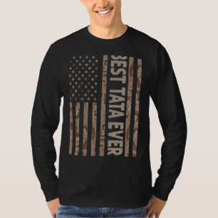 Camiseta Mens Best Tata Alguma Vez Nos Eua Bandeira America