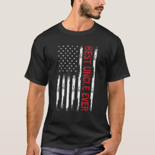 Camiseta Mens Best Tio Ever Com O Nosso Pavilhão Americano.