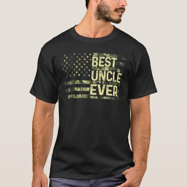 Camiseta Mens Best Tio Ever Flag Dia de os pais American Pa (Frente)