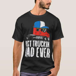 Camiseta Mens Best Truckin Pai Alguma Vez Boné Semi Truck D