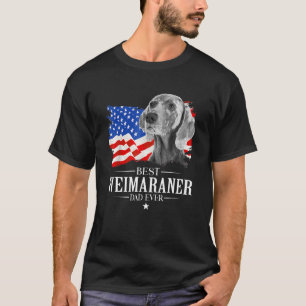 Camiseta Mens Best Weimaraner Pai Alguma Bandeira Americana