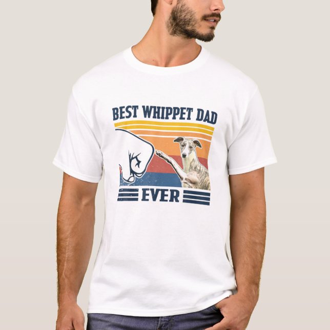 Camiseta Mens Best Whippet Pai Cachorro Engraçado Passa Pai (Frente)
