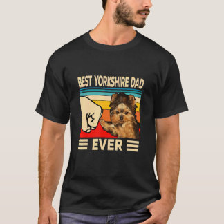 Camiseta Mens Best Yorkie Pai Nunca Retro Yorkshire Terrier
