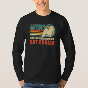 Camiseta Mens Bichon Frise Avô Vintage Bichon Frise Fa