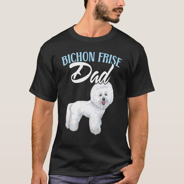 Camiseta Mens Bichon Frise Pai Cão Cachorro Cachorro Cachor (Frente)