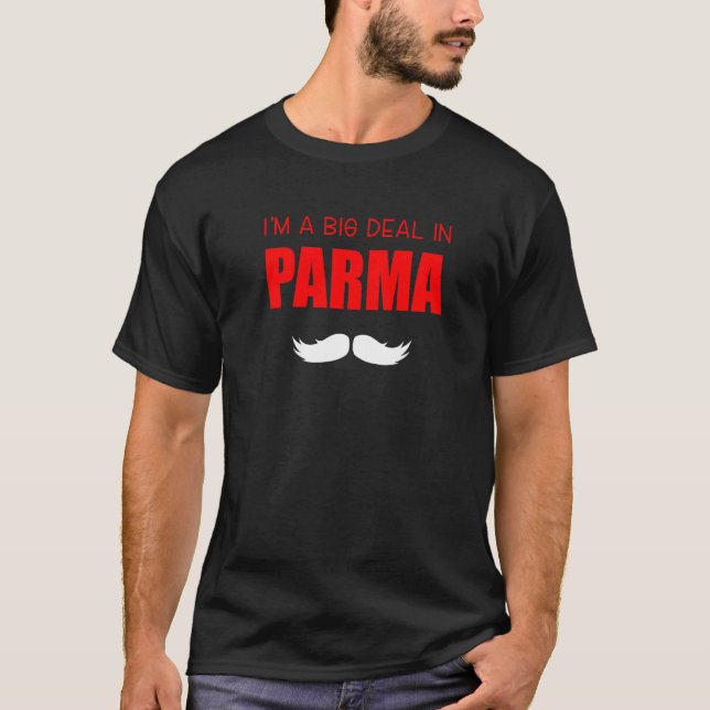 Camiseta Mens Big Deal Sarcastic Funny Mustache Parma Ohio (Frente)