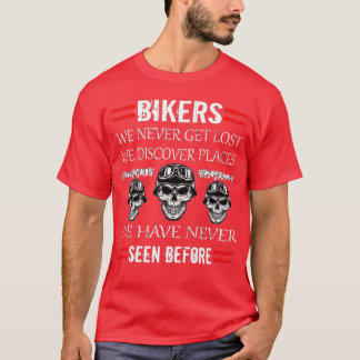 Camiseta Mens Biker Nunca Se Perdem Nós Descobrimos O Motor