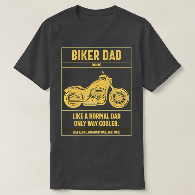 Camiseta Mens Biker Pai Como Um Pai Normal Apenas Muito Mai (Frente do Design)