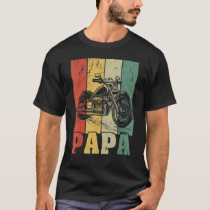 Camiseta Mens Biker Pai Motocicleta Vintage Papa motociclet