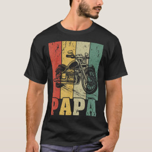 Camiseta Mens Biker Pai Motocicleta Vintage Papa motociclet