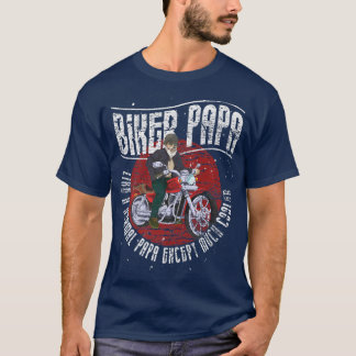 Camiseta Mens Biker Papa Como Um Papai Normal Exceto Muito 