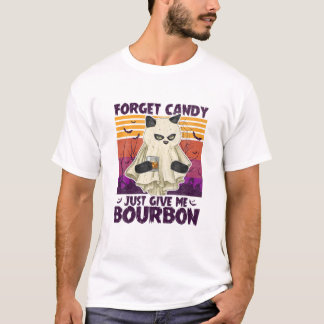 Camiseta Mens Black Cat Esquece O Docinho Me Dê Bourbon H