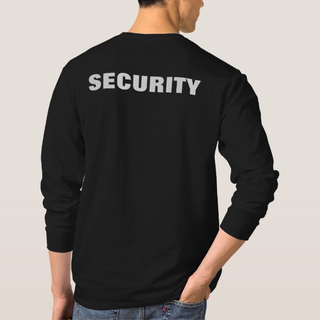 Camiseta Mens Black E White Security Double-Lide Impressão (Verso)