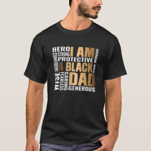 Camiseta Mens Black Padre King Matéria de Pai do Dia de os