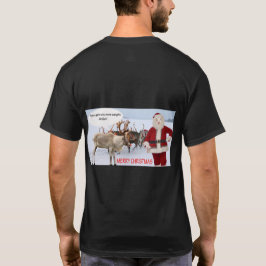 Camiseta mens black tee alegre papais noeis de natal