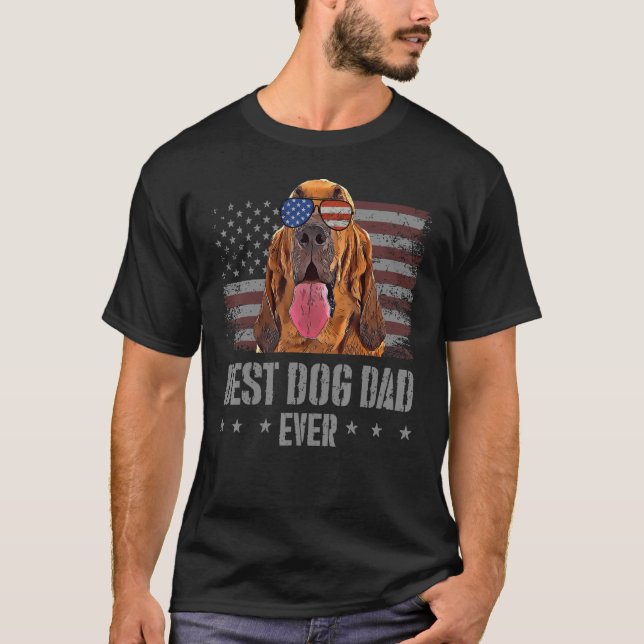 Camiseta Mens Bloodhound Best Dog Pai Alguma Vez Retroameri (Frente)