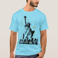 Mens Blue Horizon Nyc Liberty Estátua Manhattan