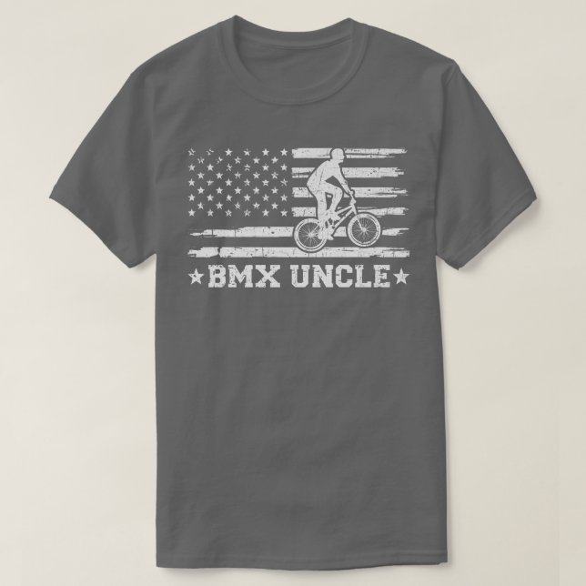 Camiseta Mens BMX Bike Rider American Flag BMX Tio Padre (Frente do Design)