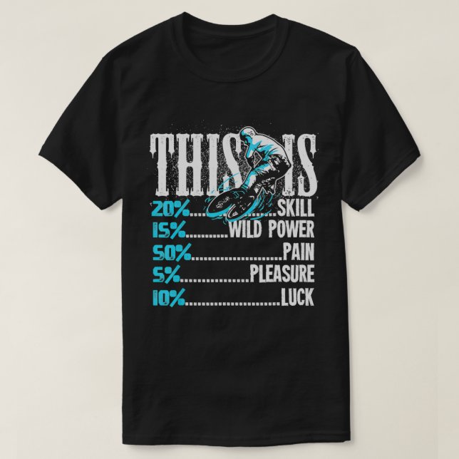 Camiseta Mens BMX Biking É Dor De Potência De Habilidade So (Frente do Design)