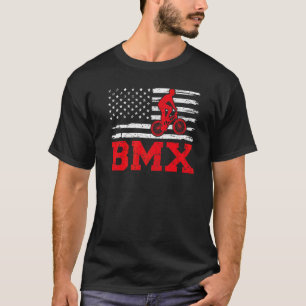 Camiseta Mens Bmx Biking Style American Flag Bmx Fath