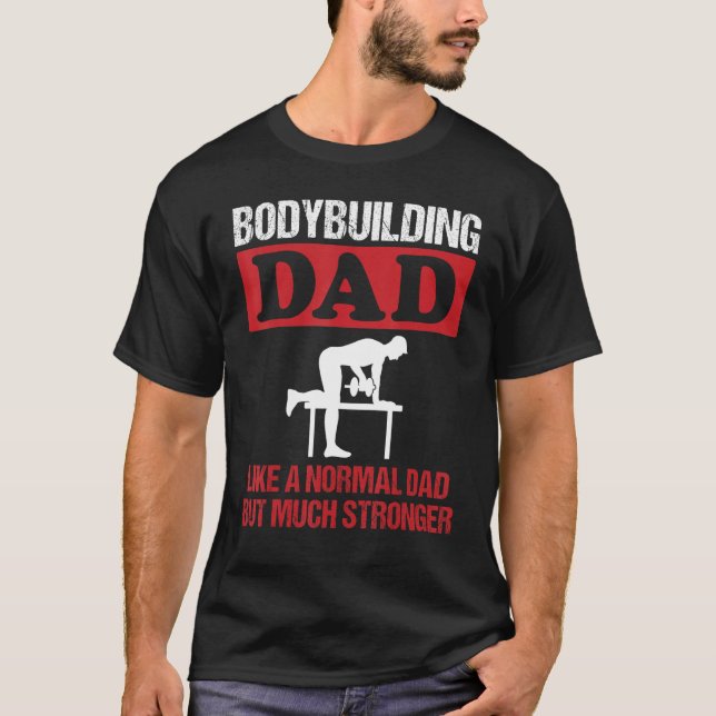 Camiseta Mens Bodybuilding Dad Dumbbell Rowing Exercise Str (Frente)
