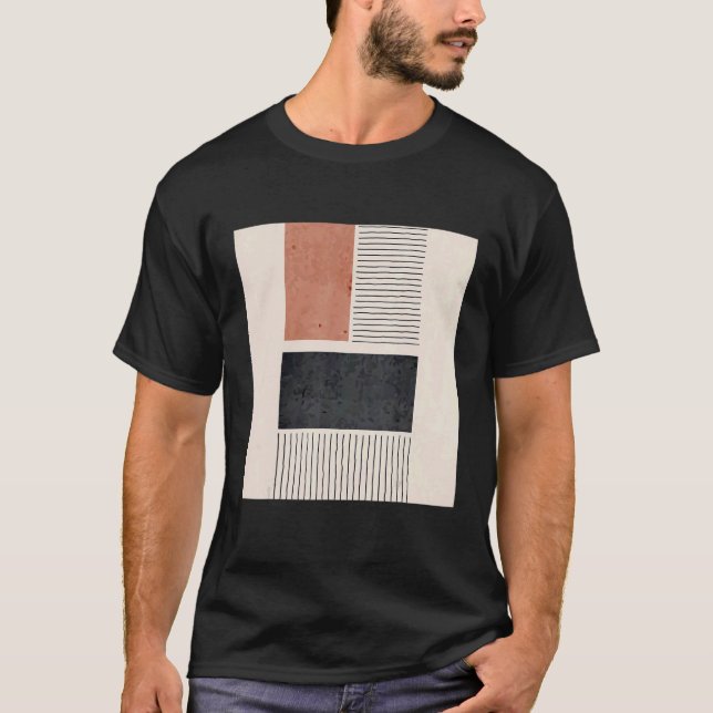Camiseta Mens Boho Abstract Shapes Mid Century Modern 2 (Frente)