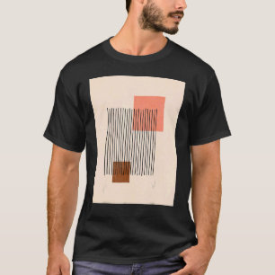 Camiseta Mens Boho Abstrato Shapes Meio século Arte Moderna