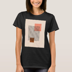 Camiseta Mens Boho Abstrato Shapes Meio século Arte Moderna