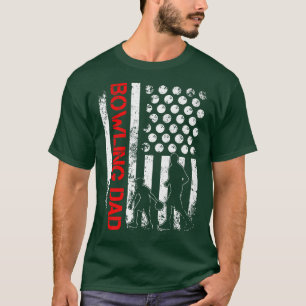 Camiseta Mens Boliche Bandeira Americana Para O Patriótico 