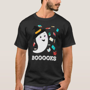 Camiseta Mens Books Bibliotecário Halloween Cute Ghost Voan