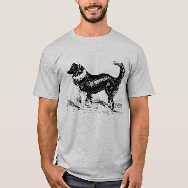Camiseta Mens Border Collie Dog (Frente)