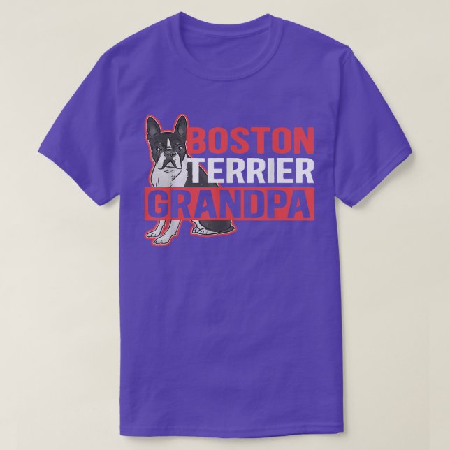 Camiseta Mens Boston Terrier Grandpa Dog Proprietário de Bo (Frente do Design)