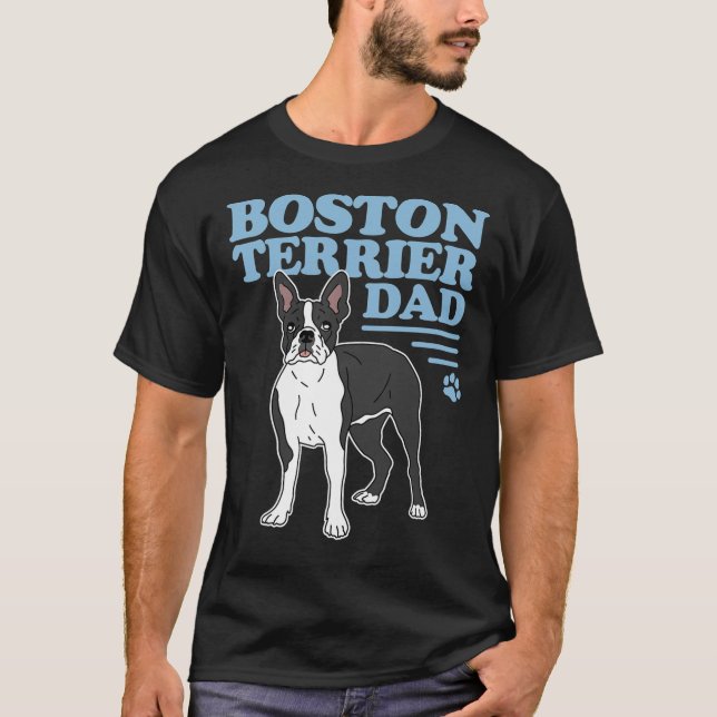Camiseta Mens Boston Terrier Pai Dog Proprietário Boston Te (Frente)
