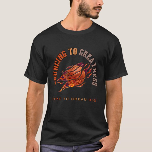 Camiseta Mens Bouncing To Greatness Dare To Dream Big (Frente)