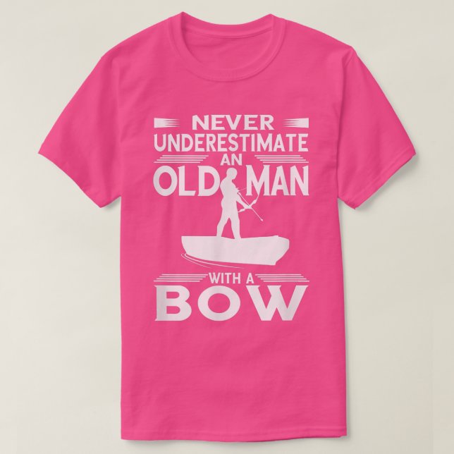 Camiseta Mens Bowfisher Never Underestimate Bowfishing Old  (Frente do Design)