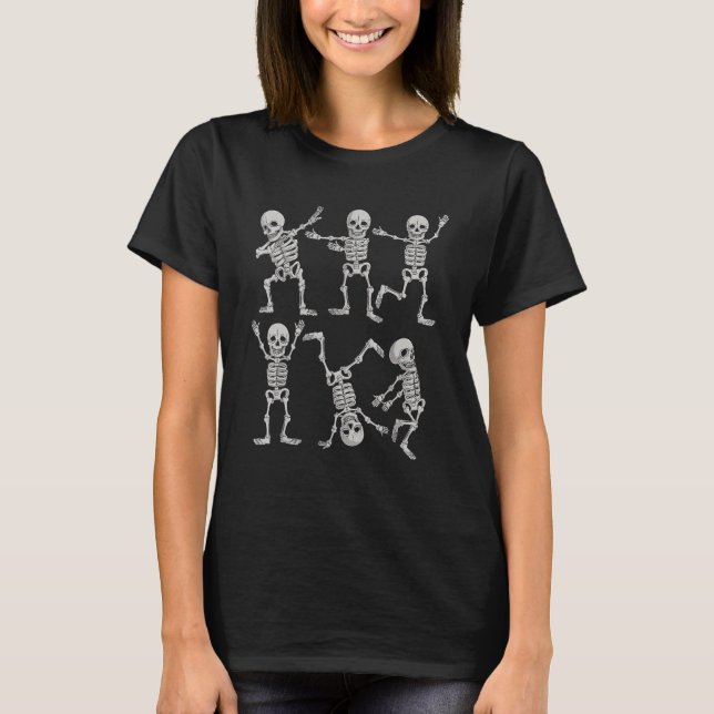 Camiseta Mens Boys Halloween  Dabbing Skeletons (Frente)