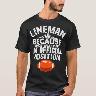 Camiseta Mens Brick Wall Posição Oficial Futebol Lineman