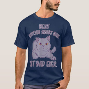Camiseta Mens British Short Hair Papa Bkh Cat Short
