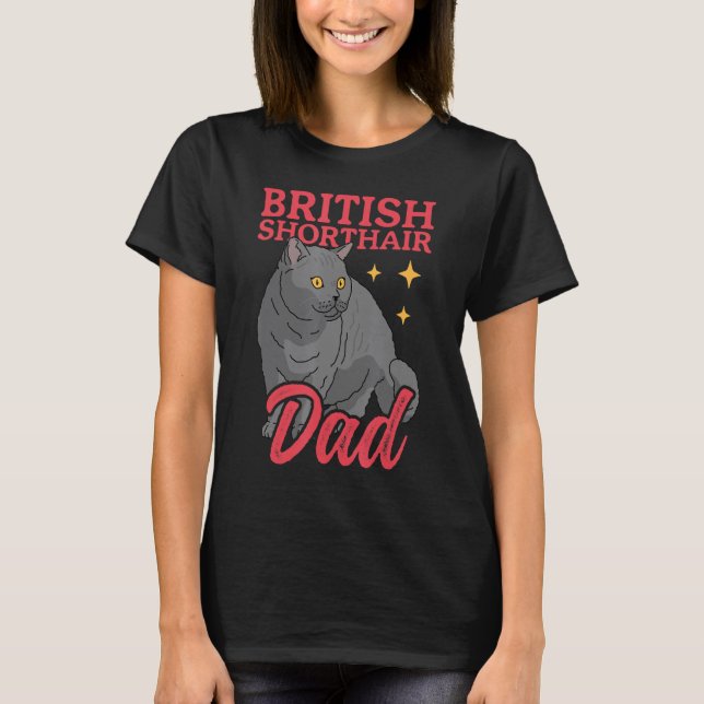 Camiseta Mens British Shorthair Pai Cat Proprietário britân (Frente)
