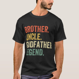 Camiseta Mens Brother Tio Goddad Legend Vintage Engraçado